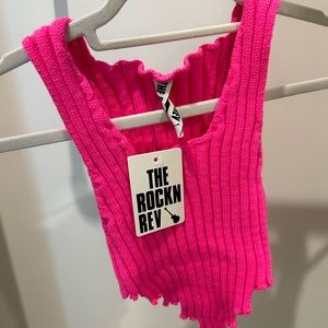 PINK SWEATER CROP TOP - ONE SIZE